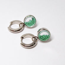 Load image into Gallery viewer, Baby Emerald Hoops
