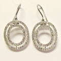 18k White Gold Earring w/ Double Ovals