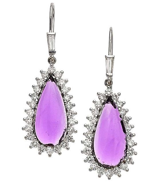 Amethyst & Diamond Earrings