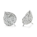 Diamond Leaf Earrings, 18k White Gold