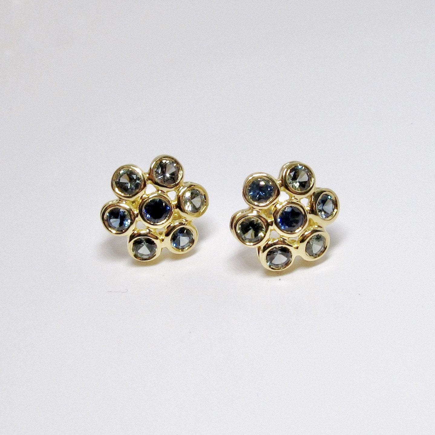 Sapphire Cluster Earrings