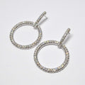 18k White Gold Diamond Bar & Hoop Earrings