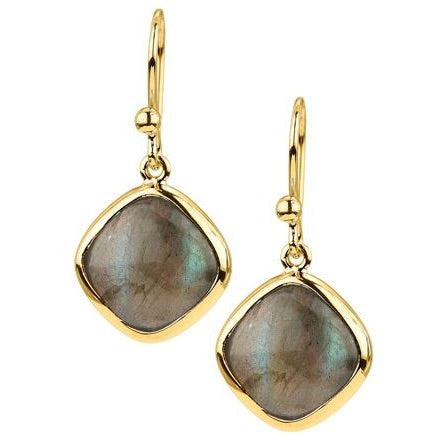 14k Yellow Gold Labradorite Earrings