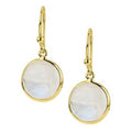 14k Yellow Gold Rainbow Moonstone Dangle Earrings