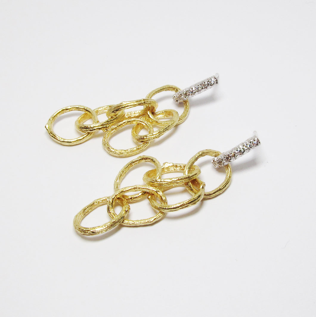 19k Yellow Gold Olive Branch Earrings