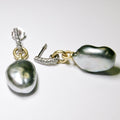 Tahitian Pearl & Diamond Earrings