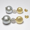 18k Yellow Gold Large Plain and Gold Earrings
