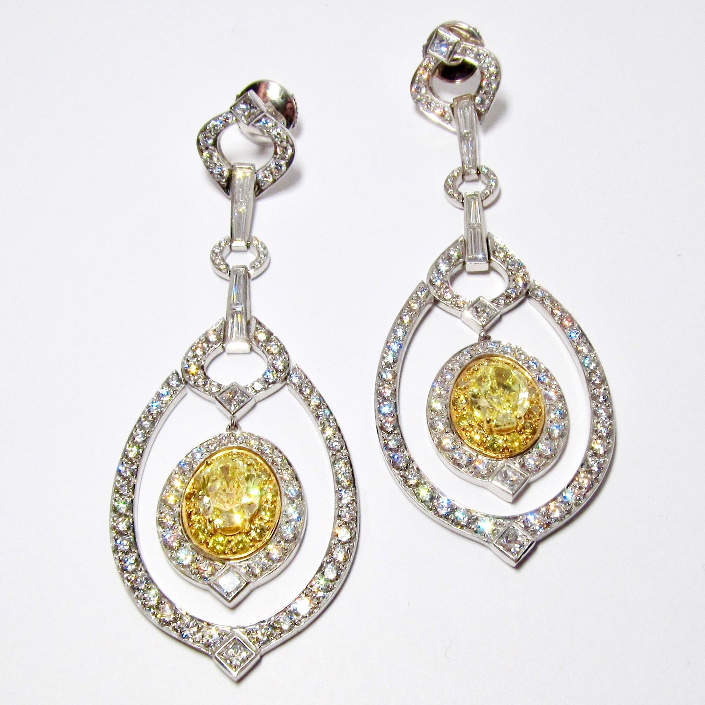 18k Two-Tone Gold & Diamond Earrings