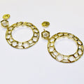 18k Yellow Gold & Large Diamond "B" Dangle Earrings