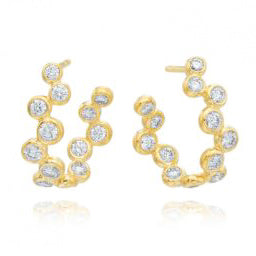 18k Yellow Gold & Diamond Moonlight Zigzag Earrings
