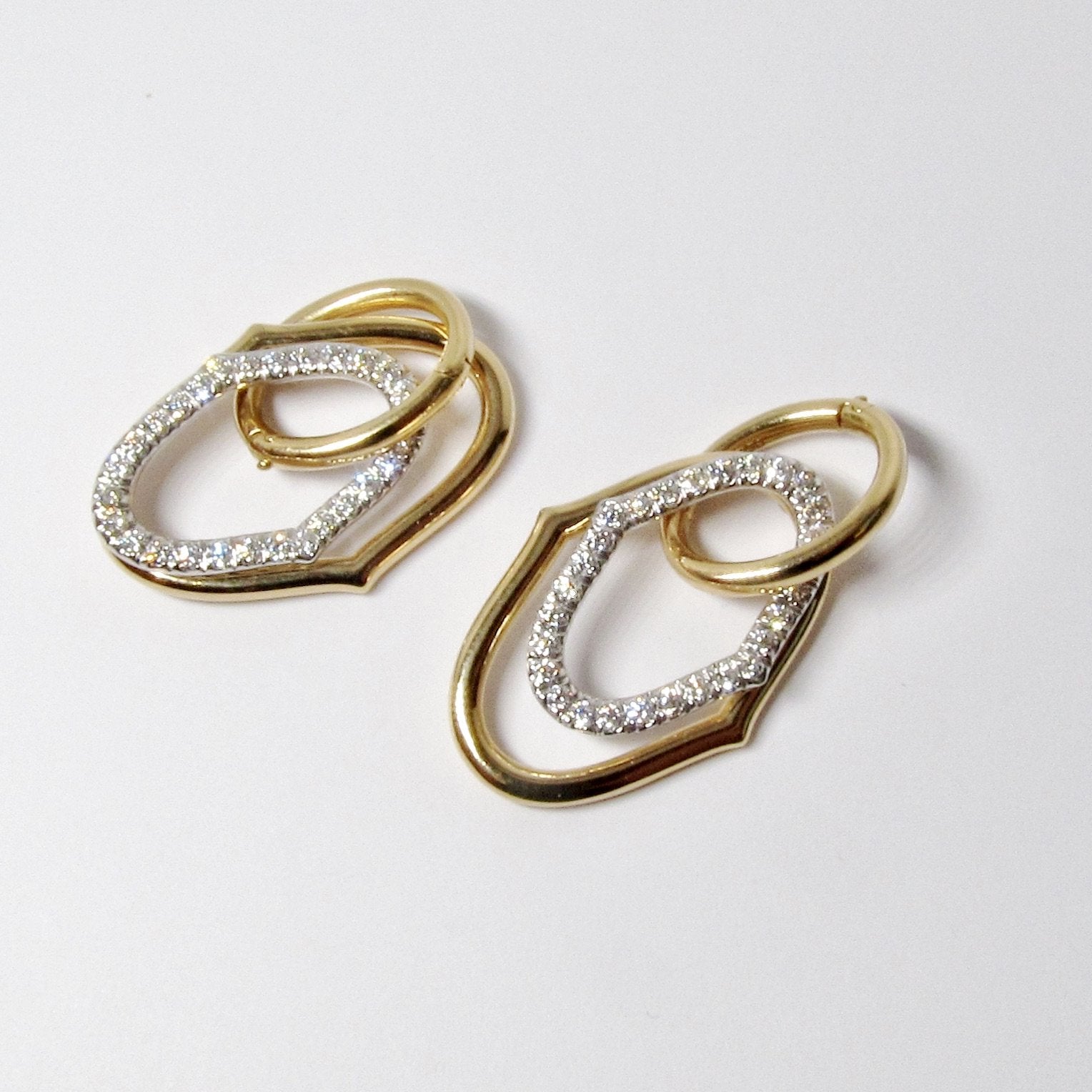 18k Yellow & White Gold Secret Garden Convertable Earrings