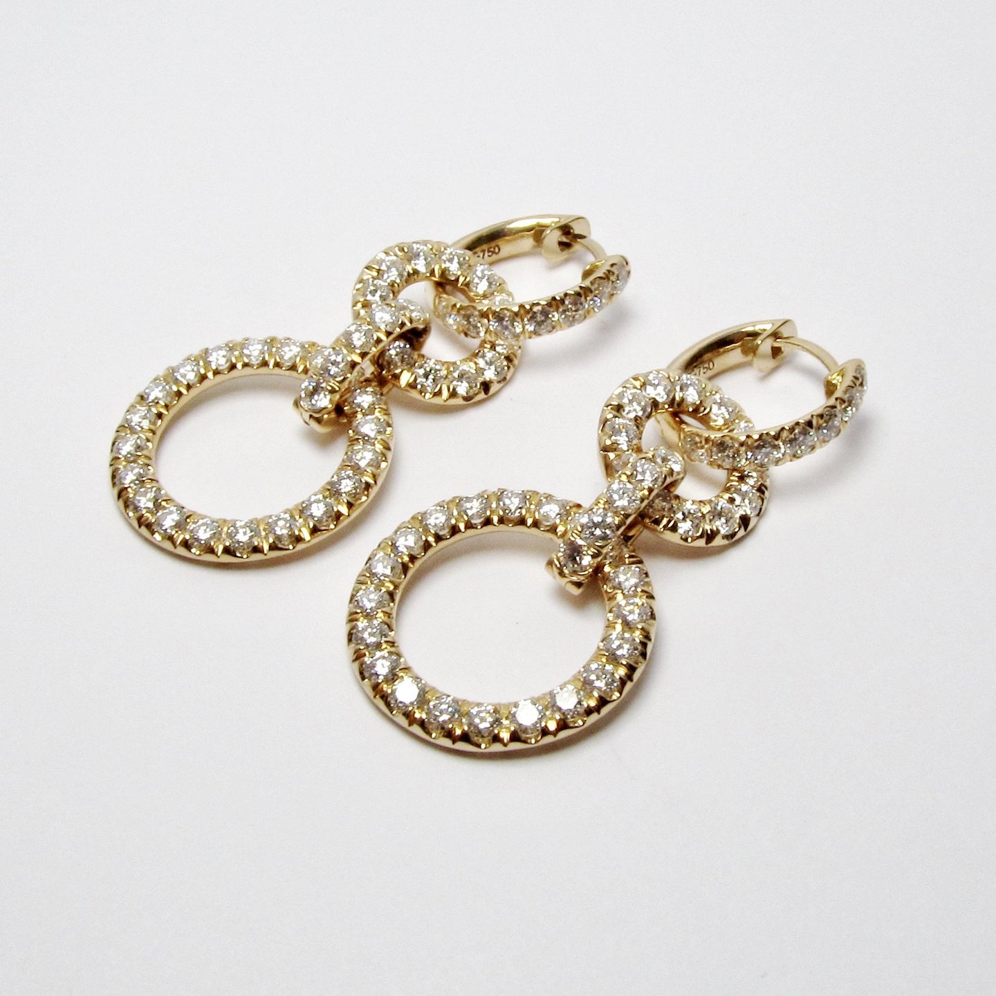 18k Yellow Gold & Diamond Moonphase Earrings
