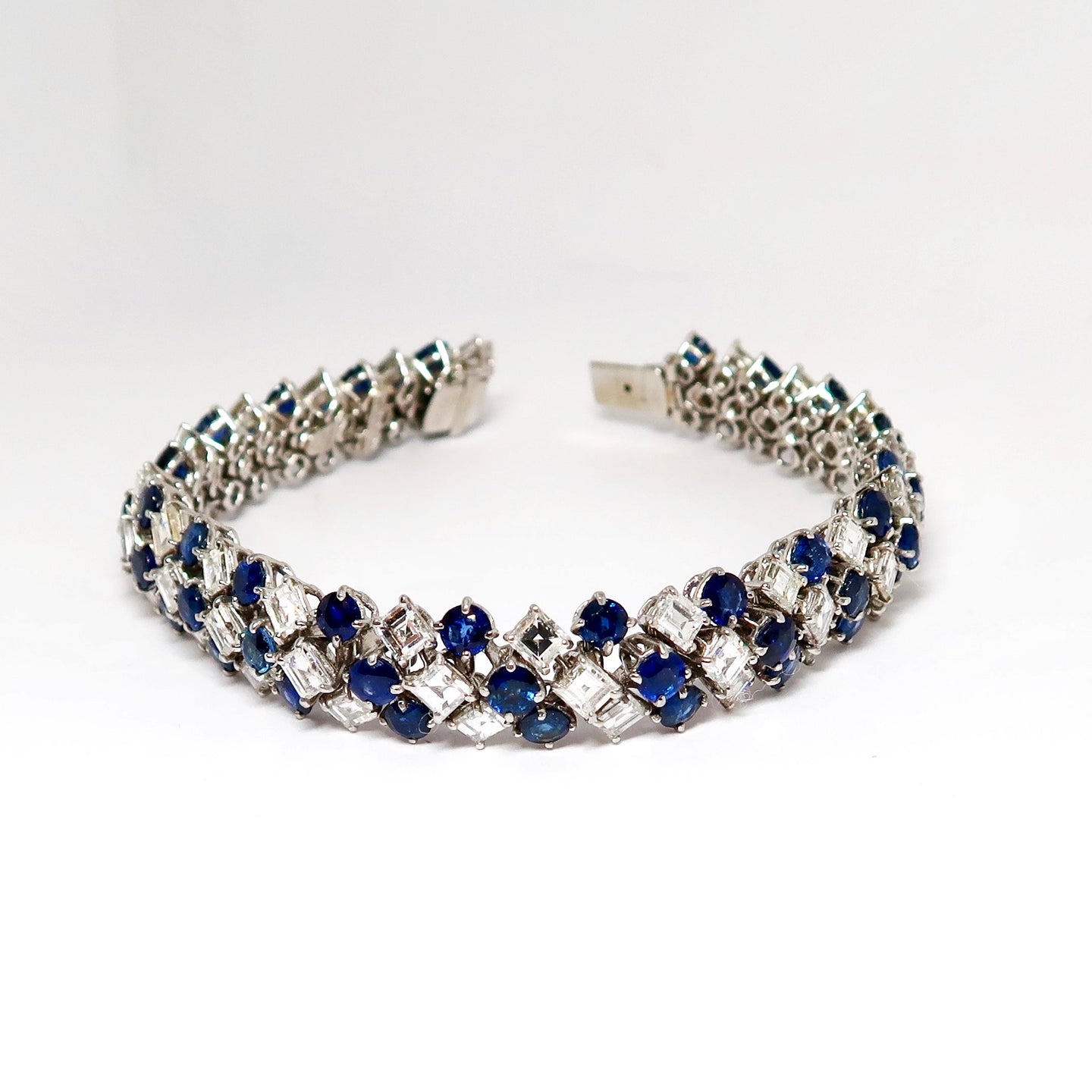 Harry Winston Blue Sapphire & Diamond Bracelet
