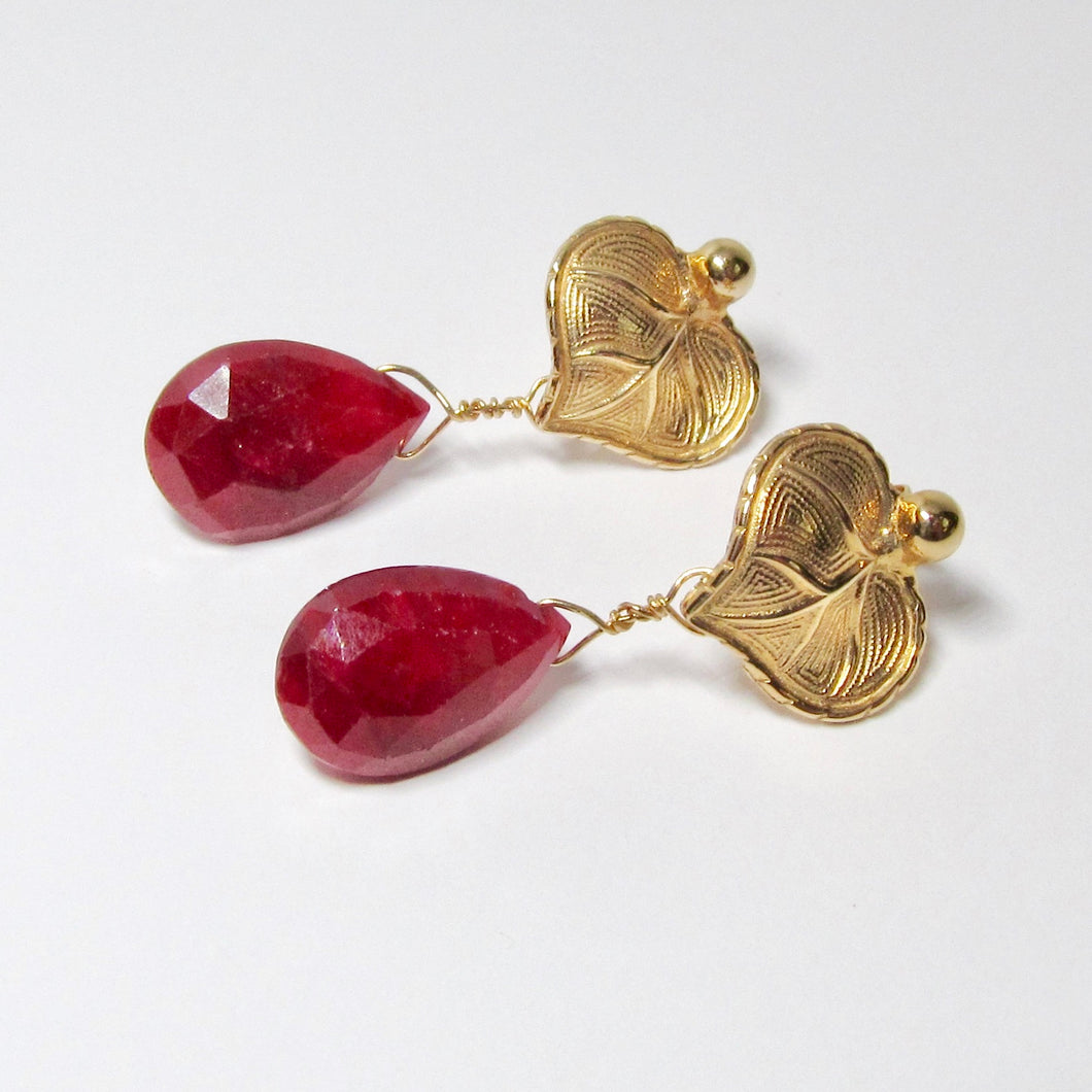 Ruby Briolette Earrings