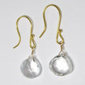 White Topaz Heart Shaped Briolette Earrings