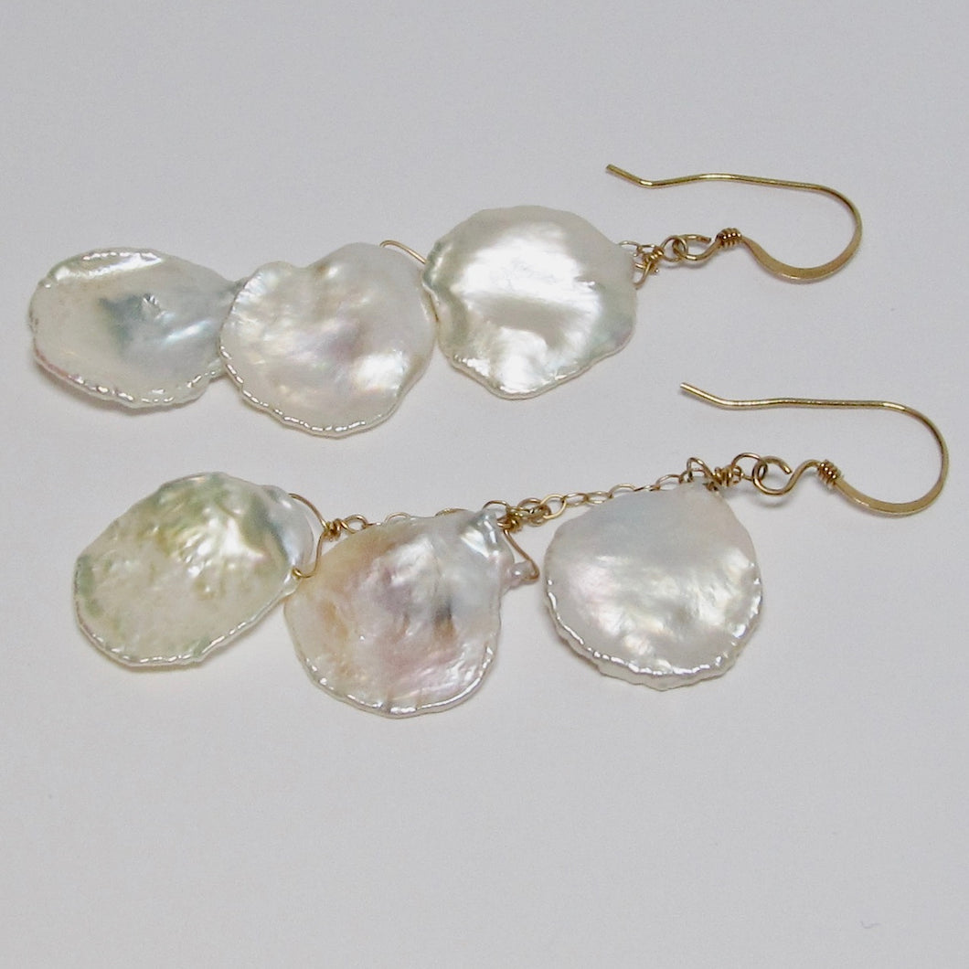 Fresh Water Flat Pearl Earrings