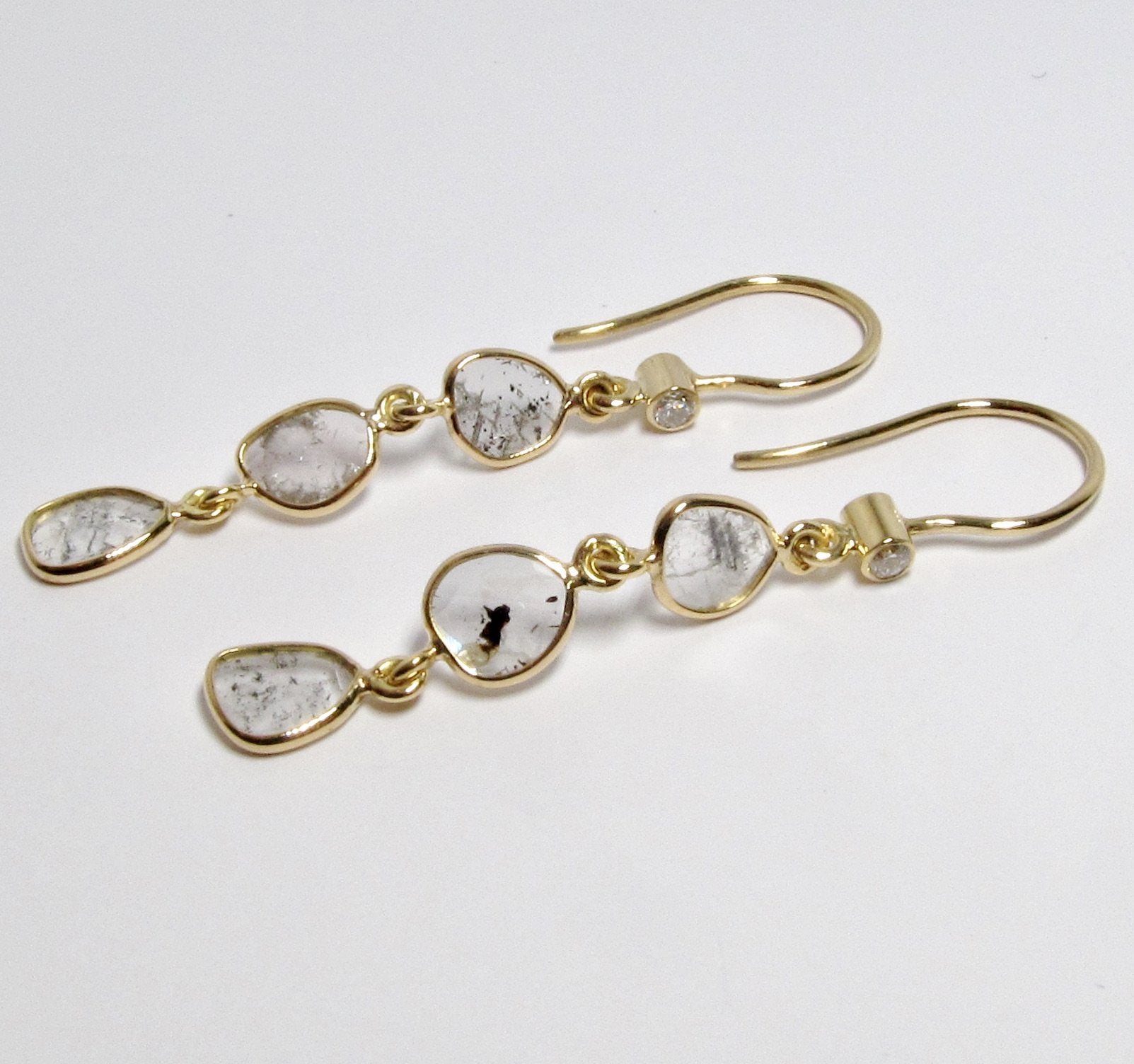 Diamond Slice Dangle Earrings