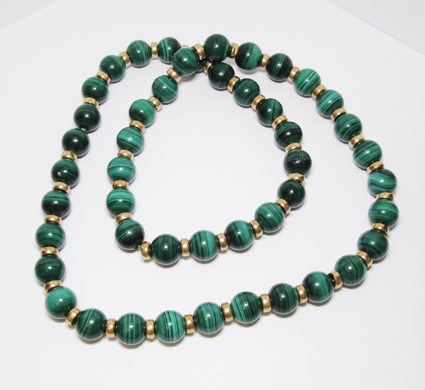 Emerald and Gold Beaded Necklace
