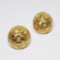 Yellow Gold Basket-Weave Cufflinks