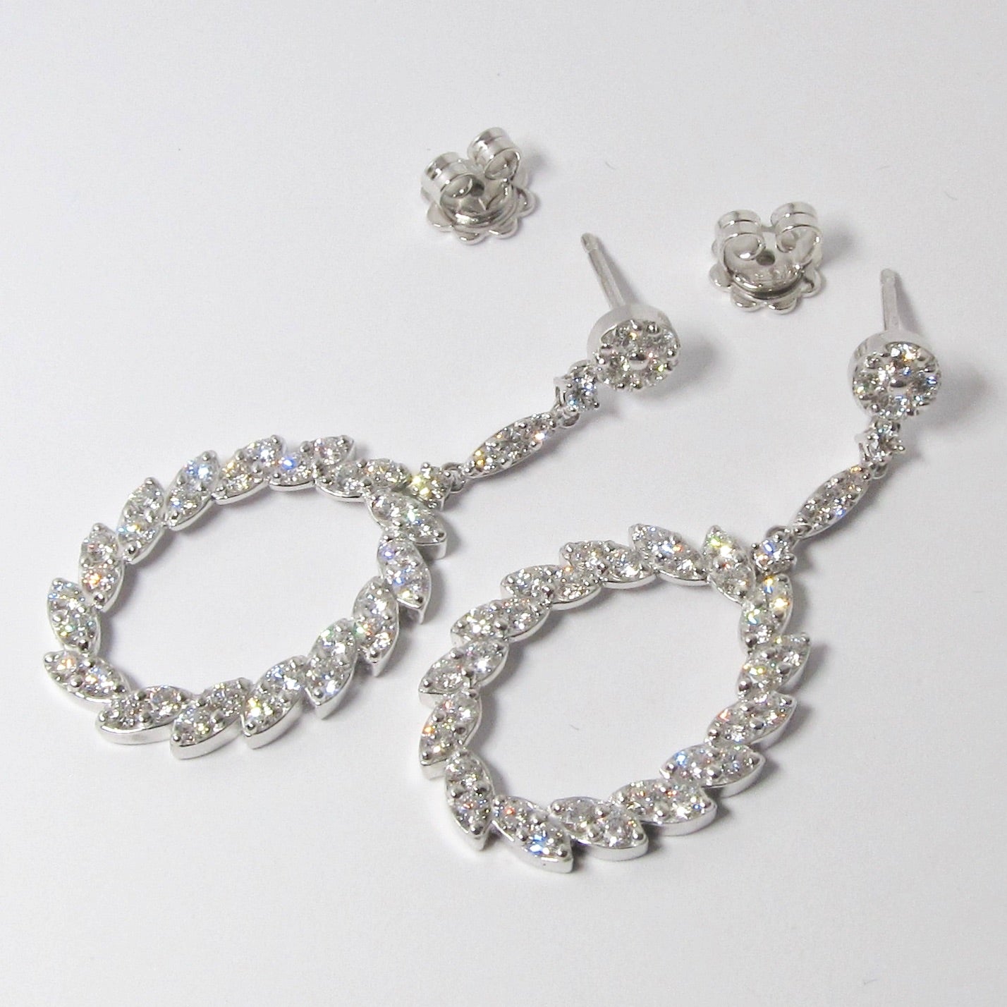 18k White Gold & Diamond Earrings