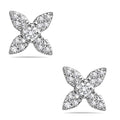 14k White Gold Flower Earrings