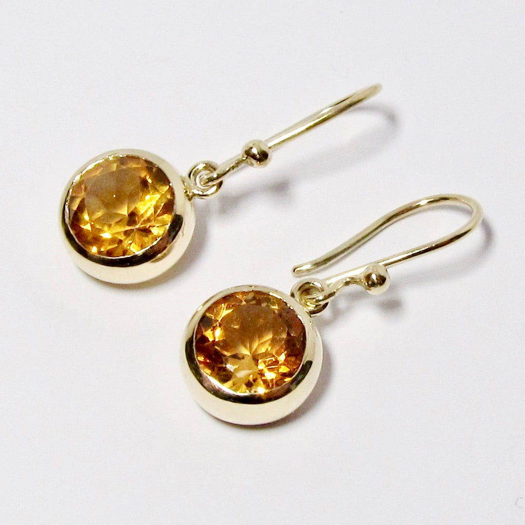 14k Yellow Gold Citrine Earrings
