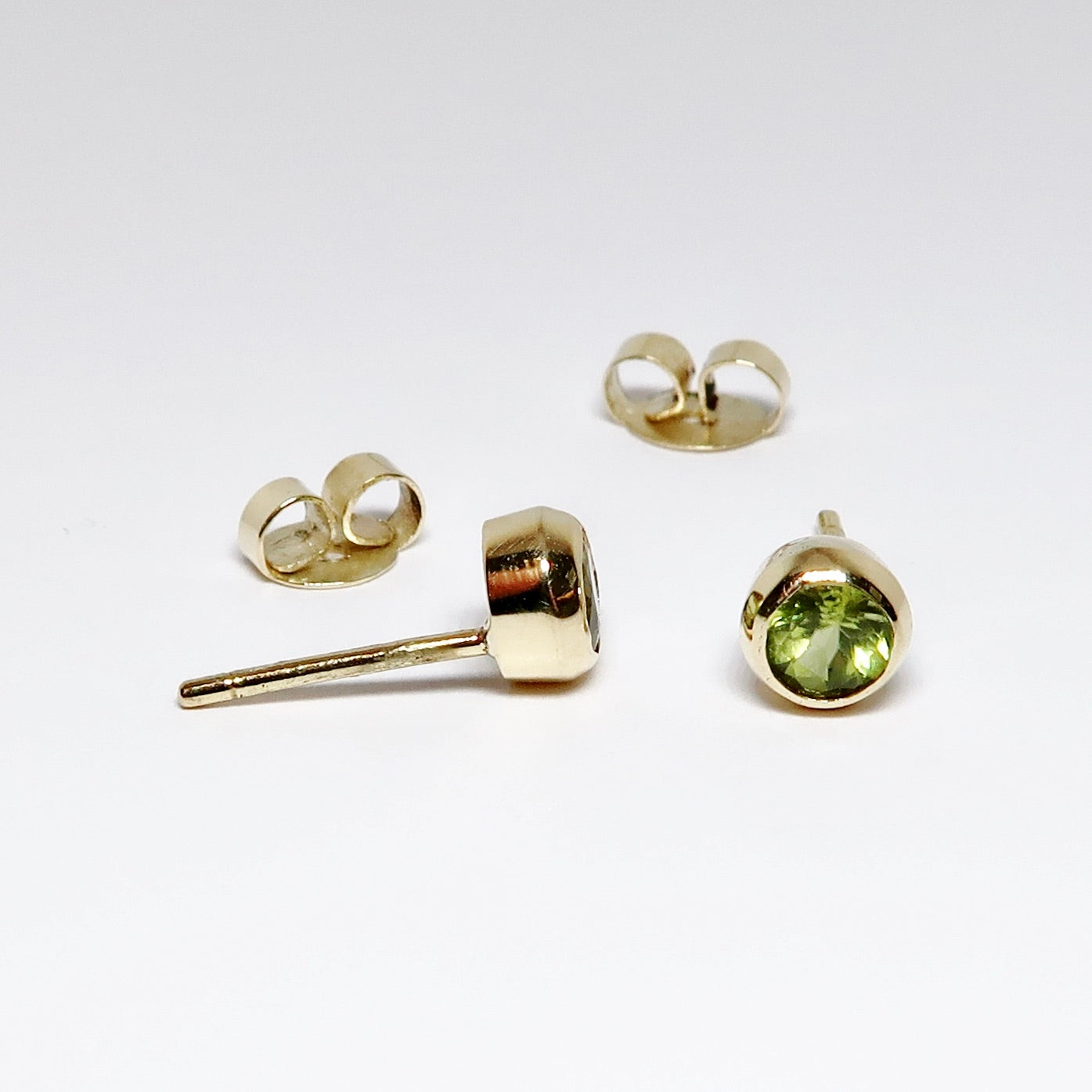 14k Yellow Gold Stud Earrings (Available in Amethyst, Blue Topaz, Peridot)
