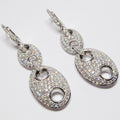 White Gold and Diamond Tiered Earrings