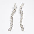 Gentle Curve Drop Diamond Earrings