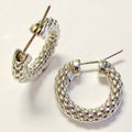 18k White Gold Electroform Hoop Earrings