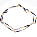 Diamond with Navy Blue Enamel Chain