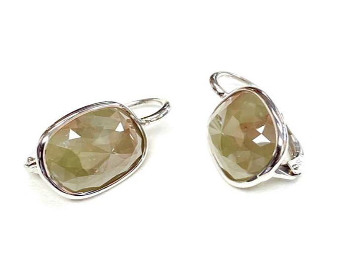 Natural Brown Color Diamond Earrings