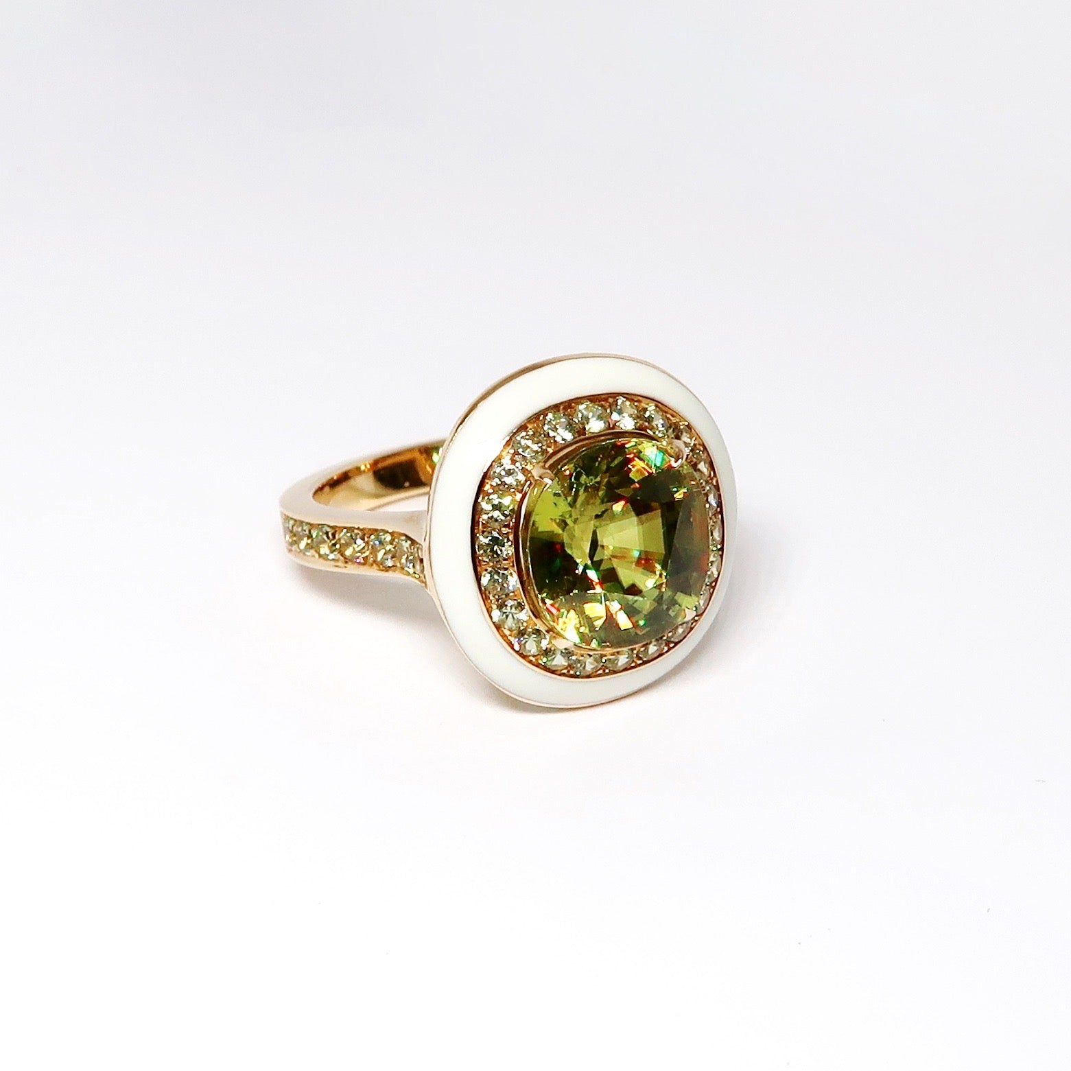 Sphene and Garnet Ring