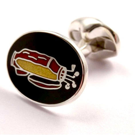 Golf Bag Sterling Silver & Enamel Cufflinks