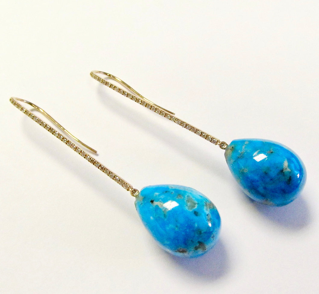 Rose Gold Turquoise Earrings