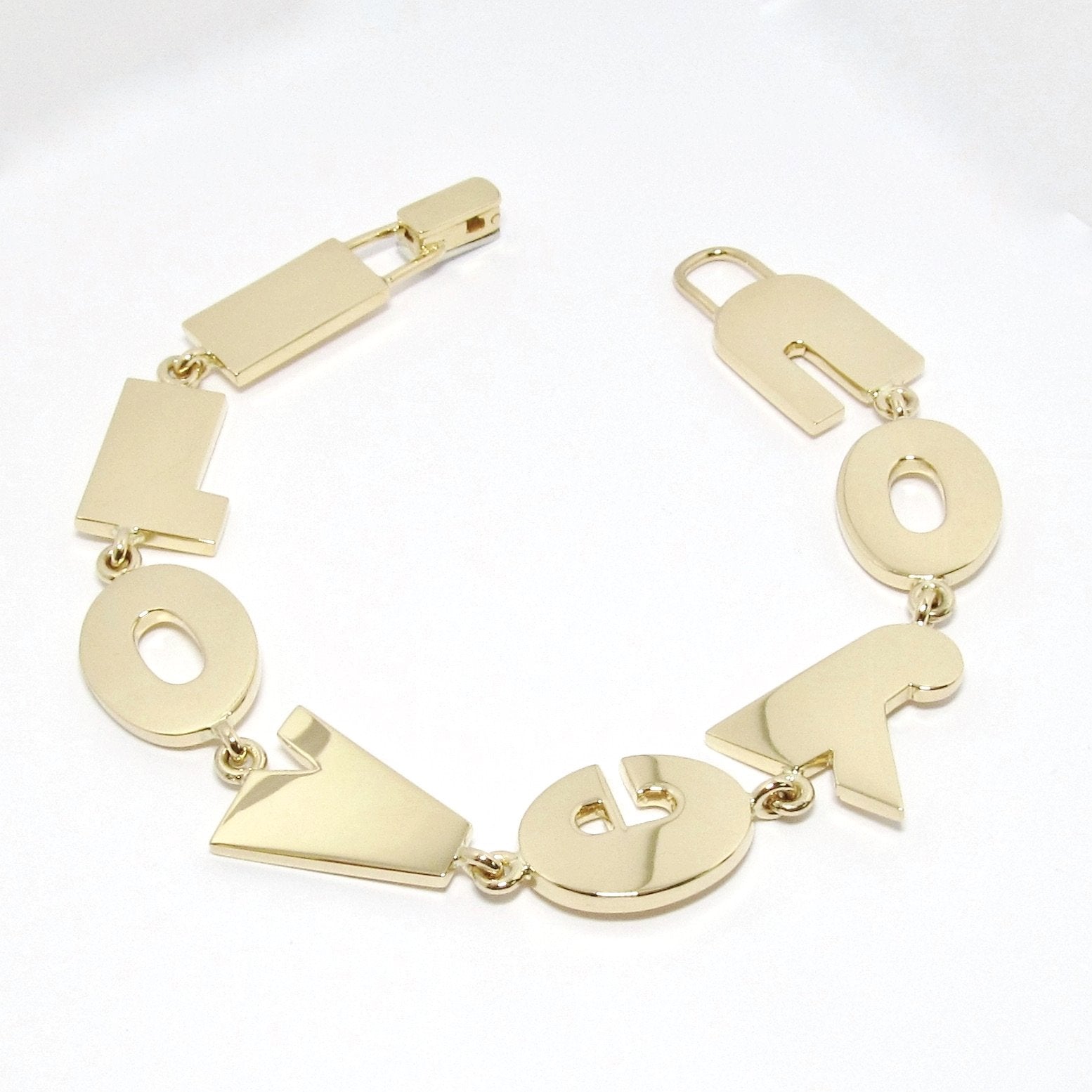"I Love You" Yellow Gold Bracelet