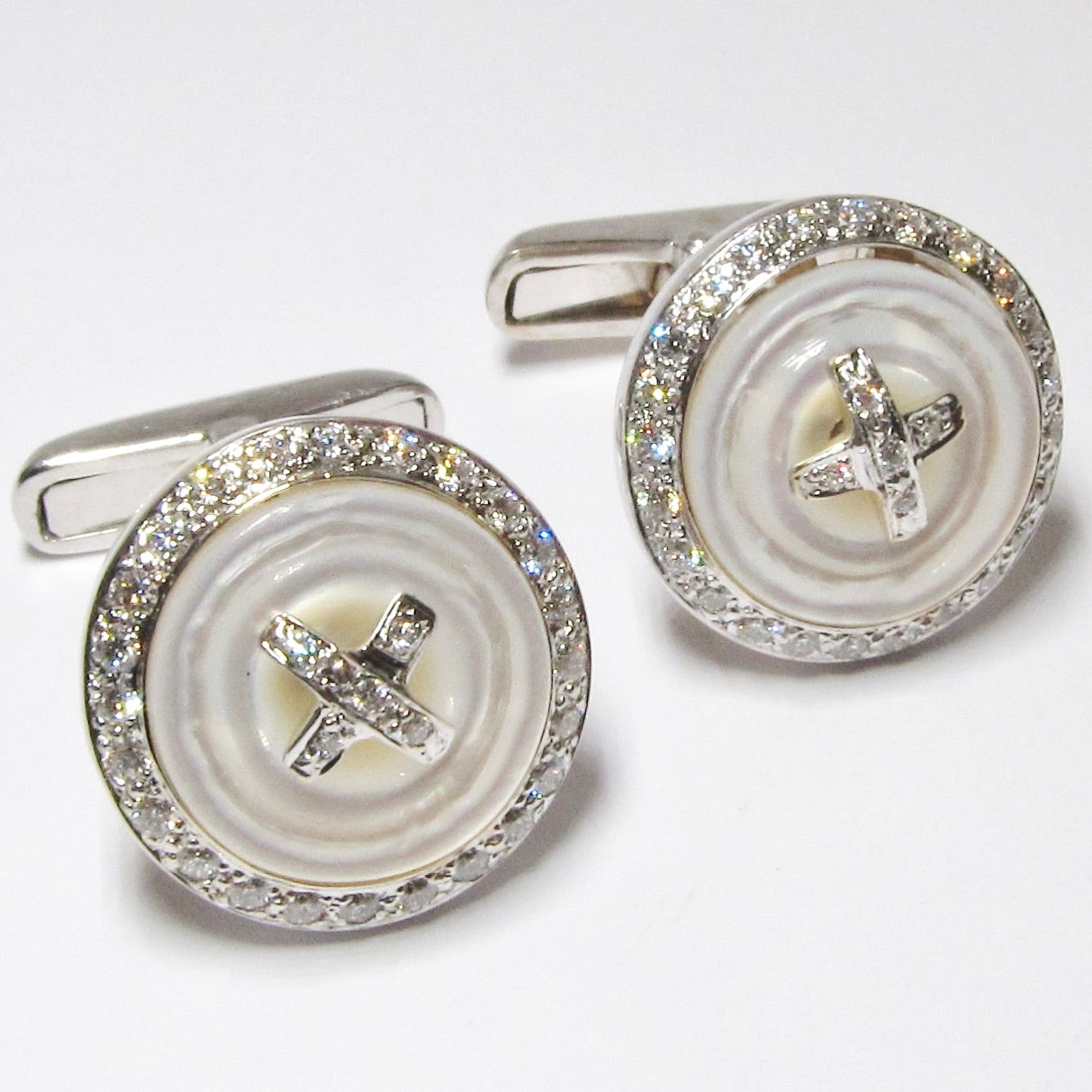 Mother of Pearl & White Gold Cufflinks