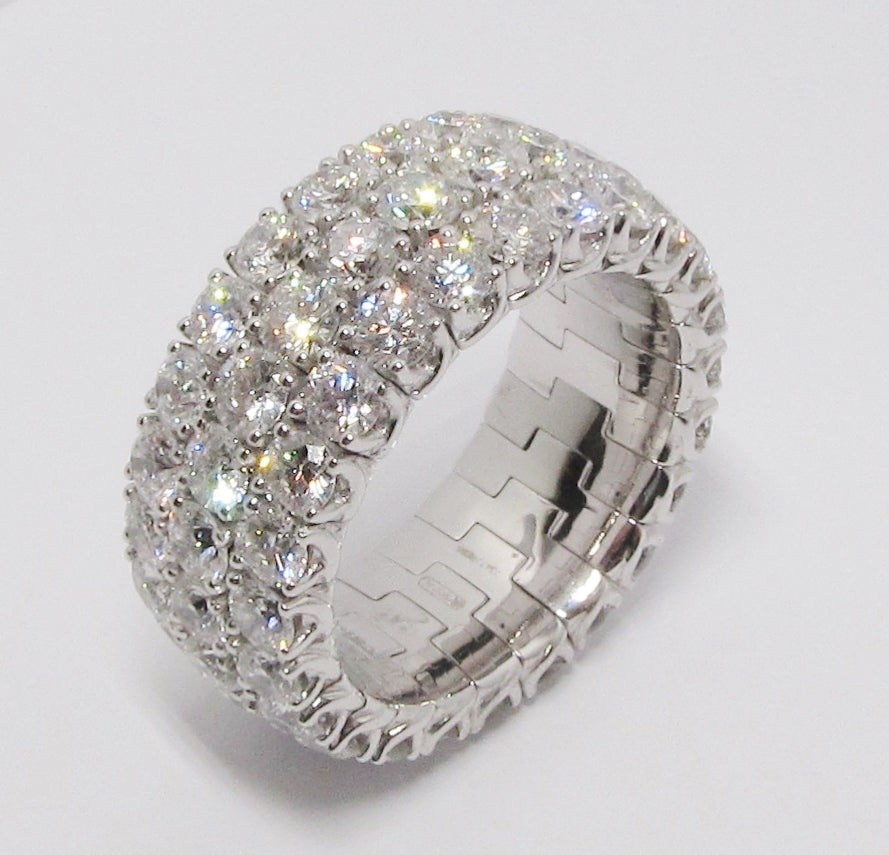 Three-Row Diamond Ring