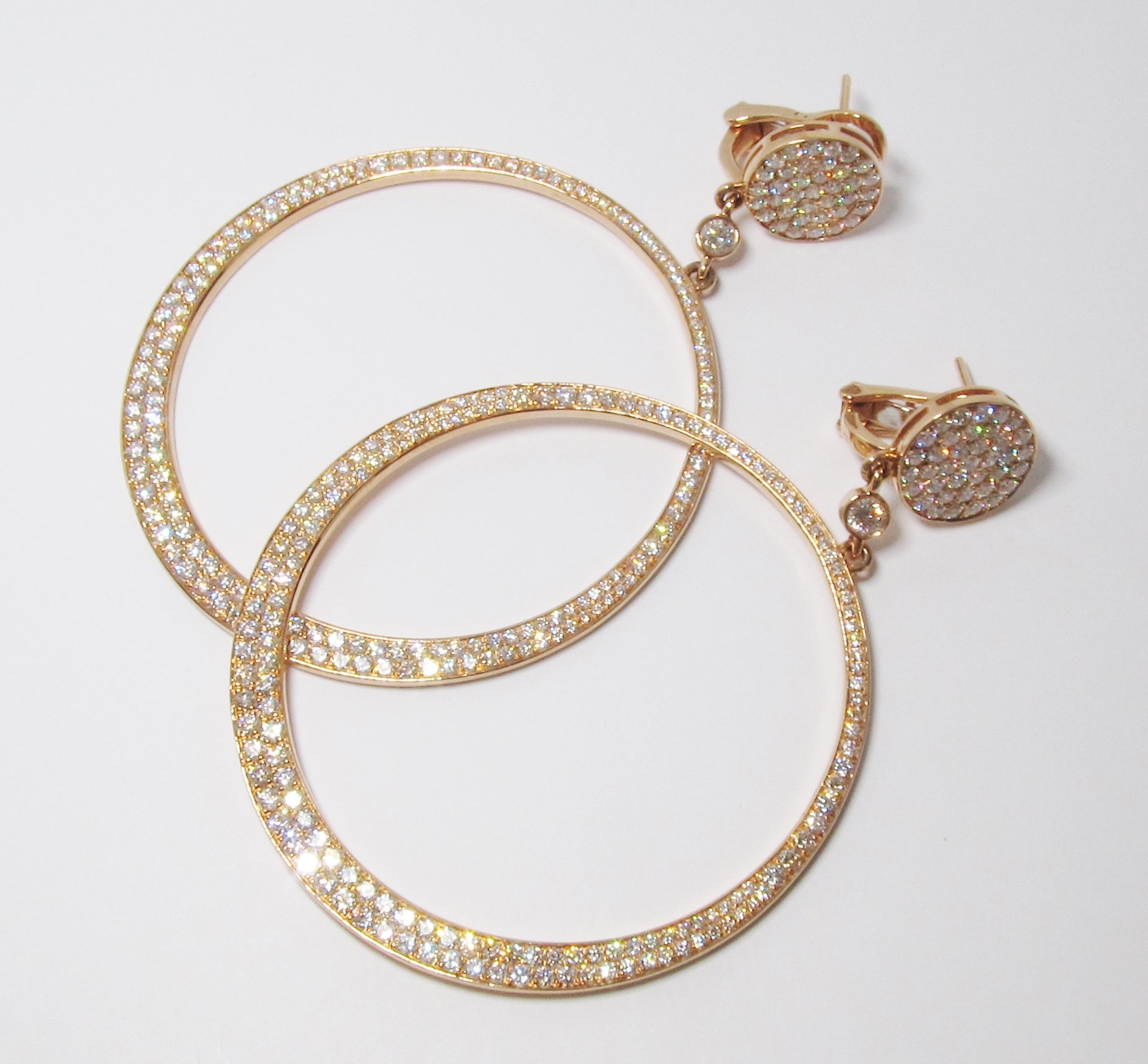 Rose Gold & Diamond Hoops