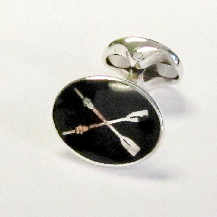 Sterling Silver & Enamel Rowing Cufflinks