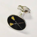 Sterling Silver & Enamel Lacrosse Cufflinks