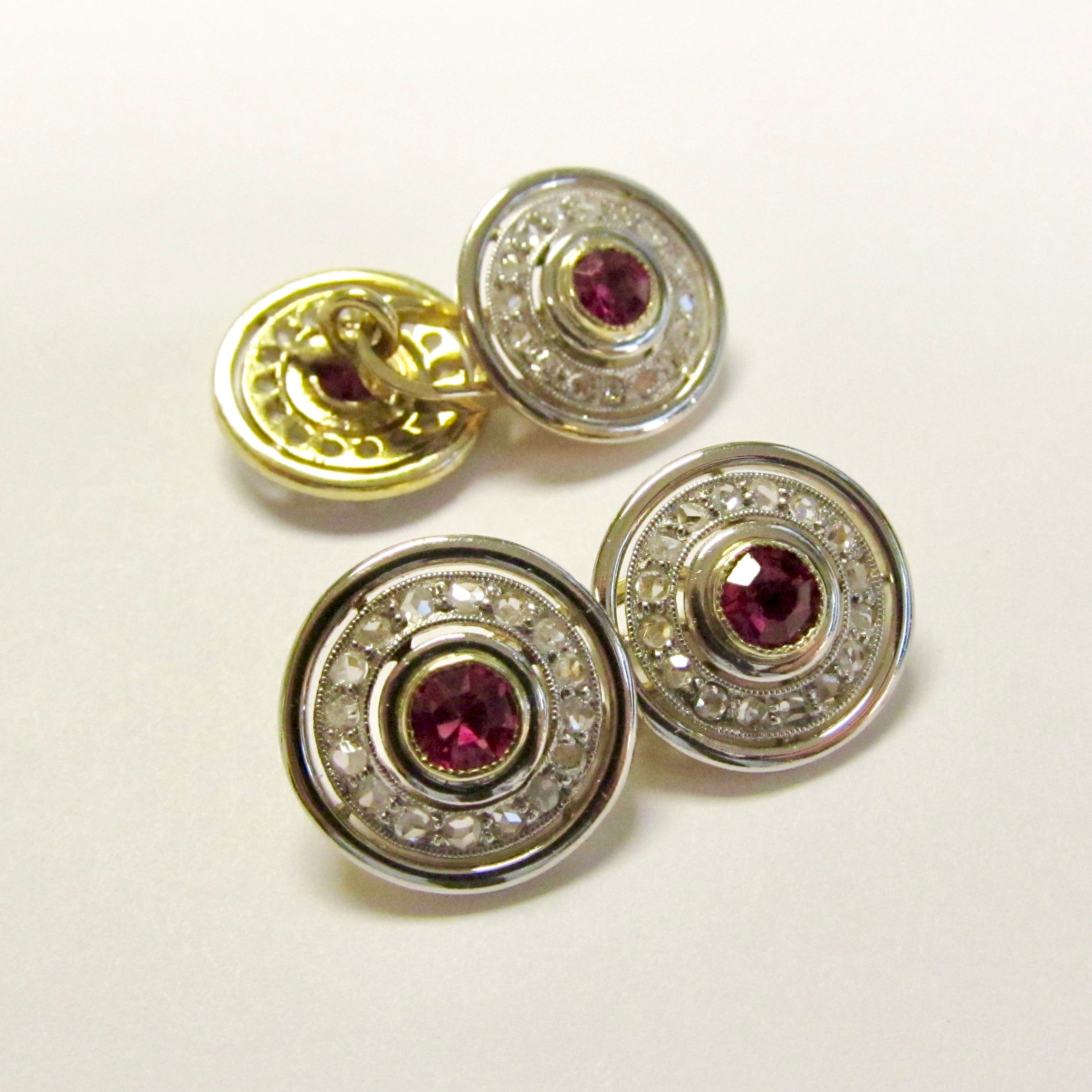 Ruby & Yellow Gold Cufflinks