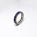 Round Blue Sapphire Eternity Band