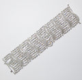 18k White Gold Fancy Shape Wide Flex Leaf Motif Bracelet