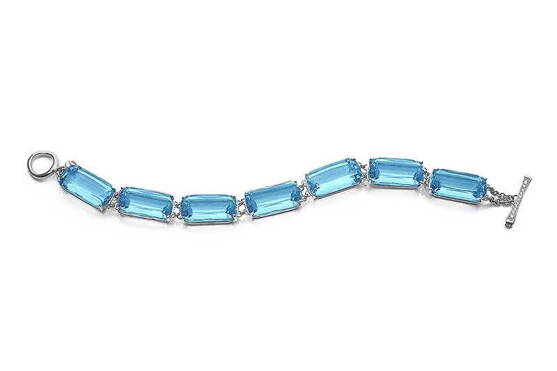 Blue Topaz Emerald Cut Bracelet