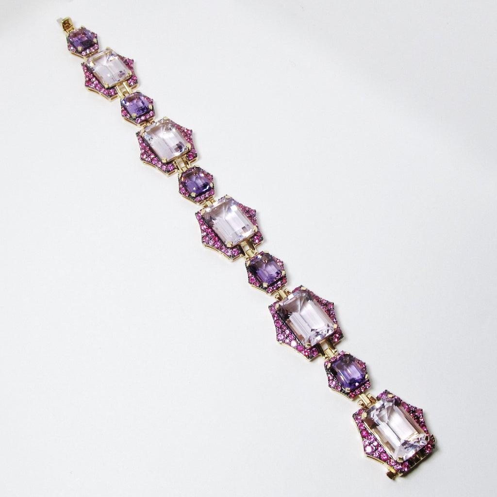 Amethyst & Pink Sapphire Bracelet