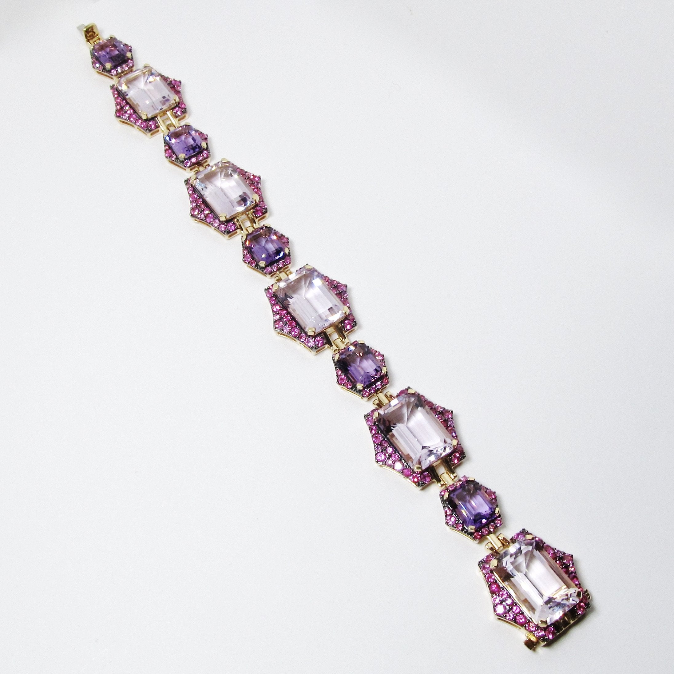 Amethyst & Pink Sapphire Bracelet