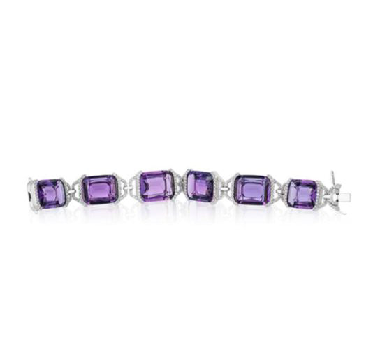 Amethyst Cushion Bracelet