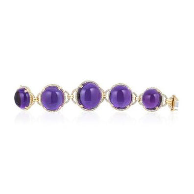 Amethyst Oval Cabochon Bracelet
