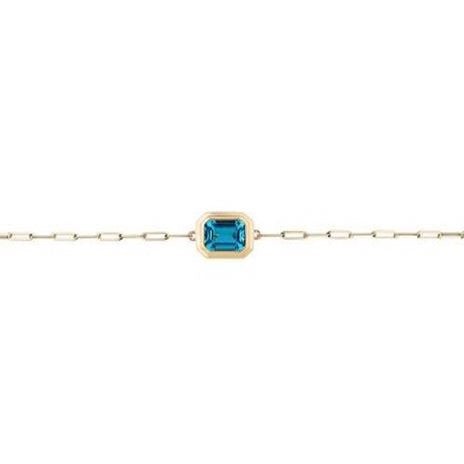 London Blue Topaz Emerald Cut Bezel Set Bracelet